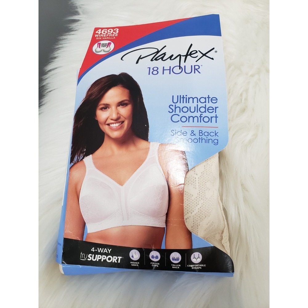 50C Plattex 18 Hour Bra New Style 4693 Wire Free Natural Beige